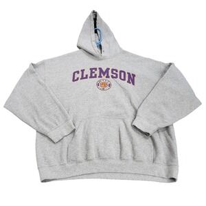 Clemson Tigers Sweatshirt Mens XL Gray NCAA Football Campus Colors Hoodie
